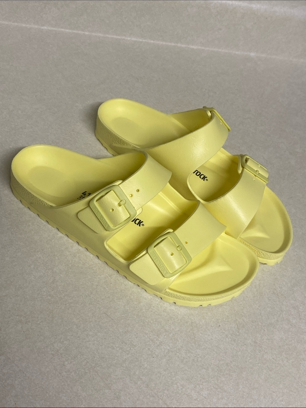 Yellow Birkenstock sandals Arizona